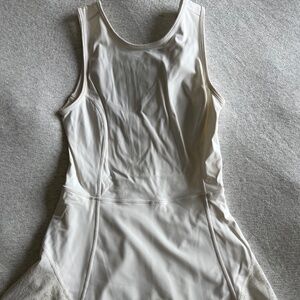 Lululemon White Court Crush Dress, Short Sporty Sleeveless Tennis Dress,